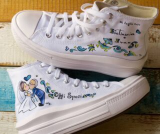 hand painted bride shoes