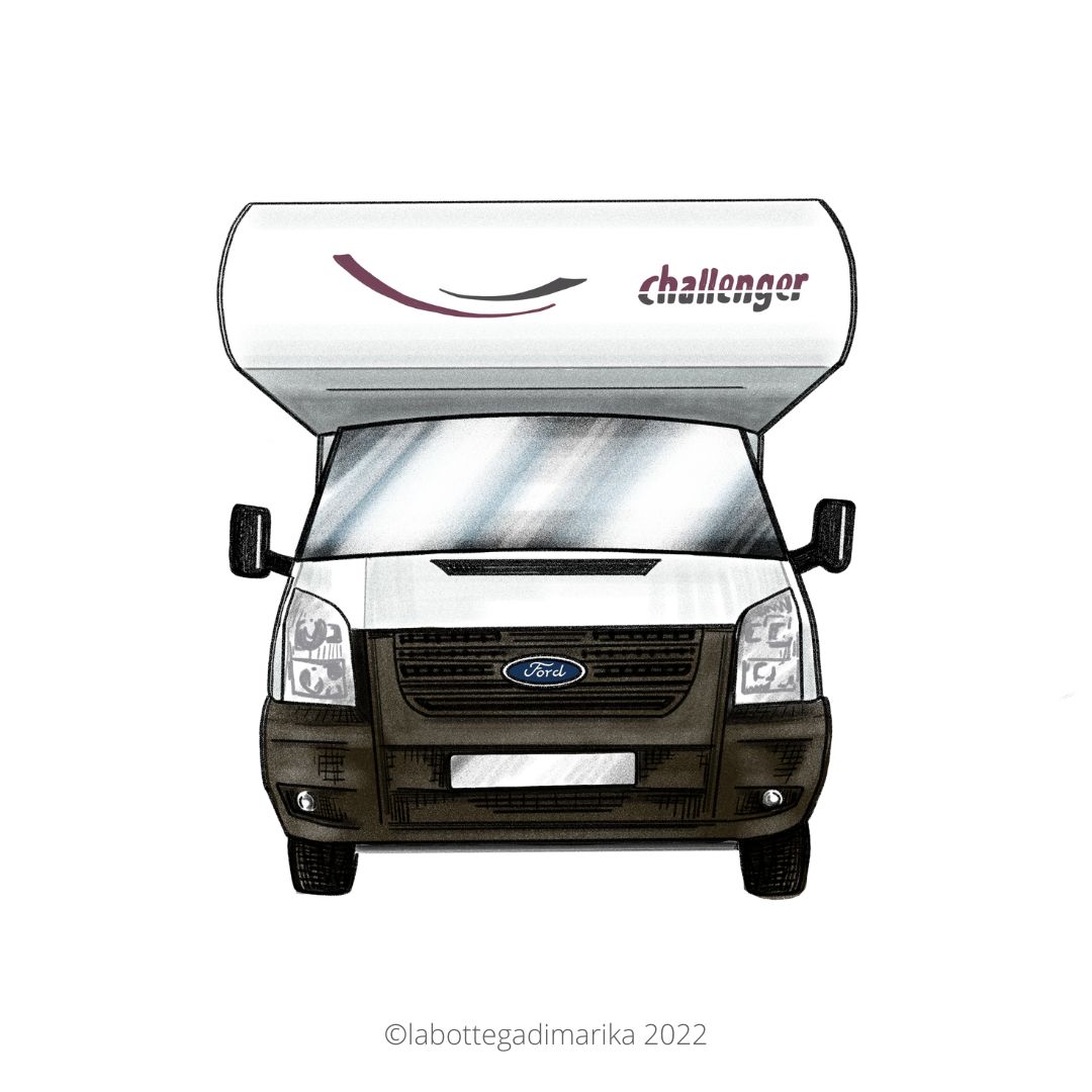 Disegno camper challenger ford transit personalizzato