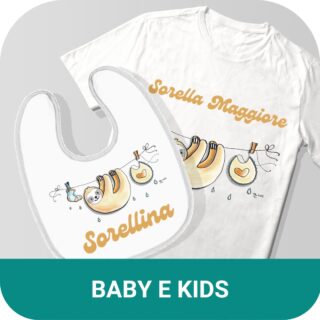 abbigliamento bambini personalizzato stampato bavaglia regalo neonato bradipo fratellino sorellina fratello sorella maggiore (1)