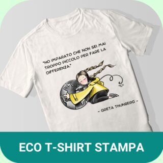 t-shirt stampata greta ecologica cotone