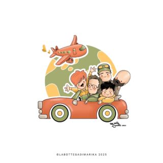 Logo personalizzato camper viaggi famiglia fumetti immagine profilo disegno (1)